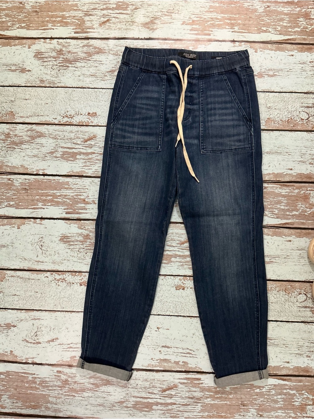 Judy Blue Dark Blue Jogger Drawstring Jeans